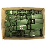 Dinky: One box of assorted unboxed Dinky Military vehicles to comprise: 660 Tank Transporter,