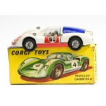 Corgi: A boxed Porsche Carrera 6, 330, white body, red bonnet and doors, blue engine cover,