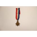 WW1 British 1914-15 Star to 2438 Pte W Lee, North Staffs Regt. Complete with ribbon.