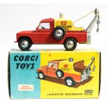 Corgi: A boxed Land-Rover Breakdown Truck, 417S, red livery, vehicle good,