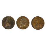 1857 and 1858 x 2 Victoria Halfpennies (3)