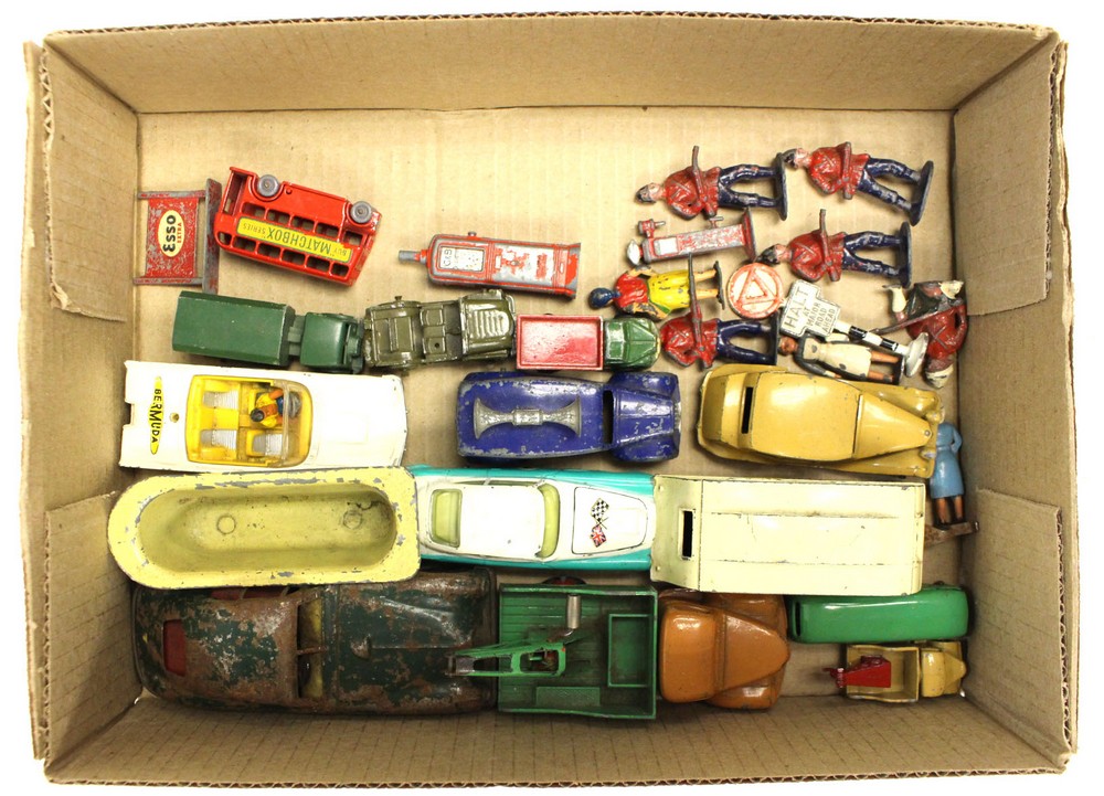 Diecast: One box of assorted unboxed, playworn,