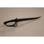 Boarding Cutlass/Fighting knife. 26 cm long single edged curved blade.