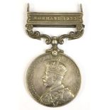 India General Service Medal with Momand 1933 clasp to 791447 Gnr J Goldsborough, RA. No ribbon.