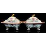 Pair of Staffordshire ironstone tureens,