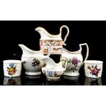 Staffordshire jugs and pots, including Coalport relief moulded, Newhall, Spode,