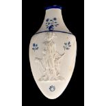 Nelson Interest, a bisque hand flask, spear head form,