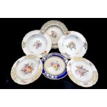 Stafforshire dessert plates, including Spode ironstone, Charles Bourne, embossed floral,