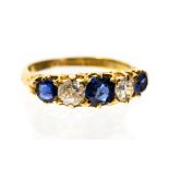 **REOFFER IN JANUARY A&C £250-£300** A sapphire and diamond boat head ring,