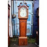 A George III eight day oak and mahogany cross-banded longcase clock,