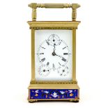 A late 19th Century French brass carriage clock, circa 1880,