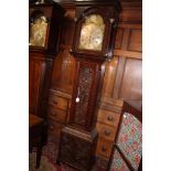 A George III oak longcase clock, having a carved case, the dial inscribed 'Blaylock Longtown',