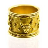 An astrological 18ct gold ring by Elizabeth Gage,