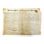 Collection of four original Georgian English newspapers: 'Swinney's Birmingham Chronicle and