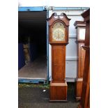 A George III oak 30 hour longcase clock, by Blaylock, Longtown, the hood with a swan neck pediment,