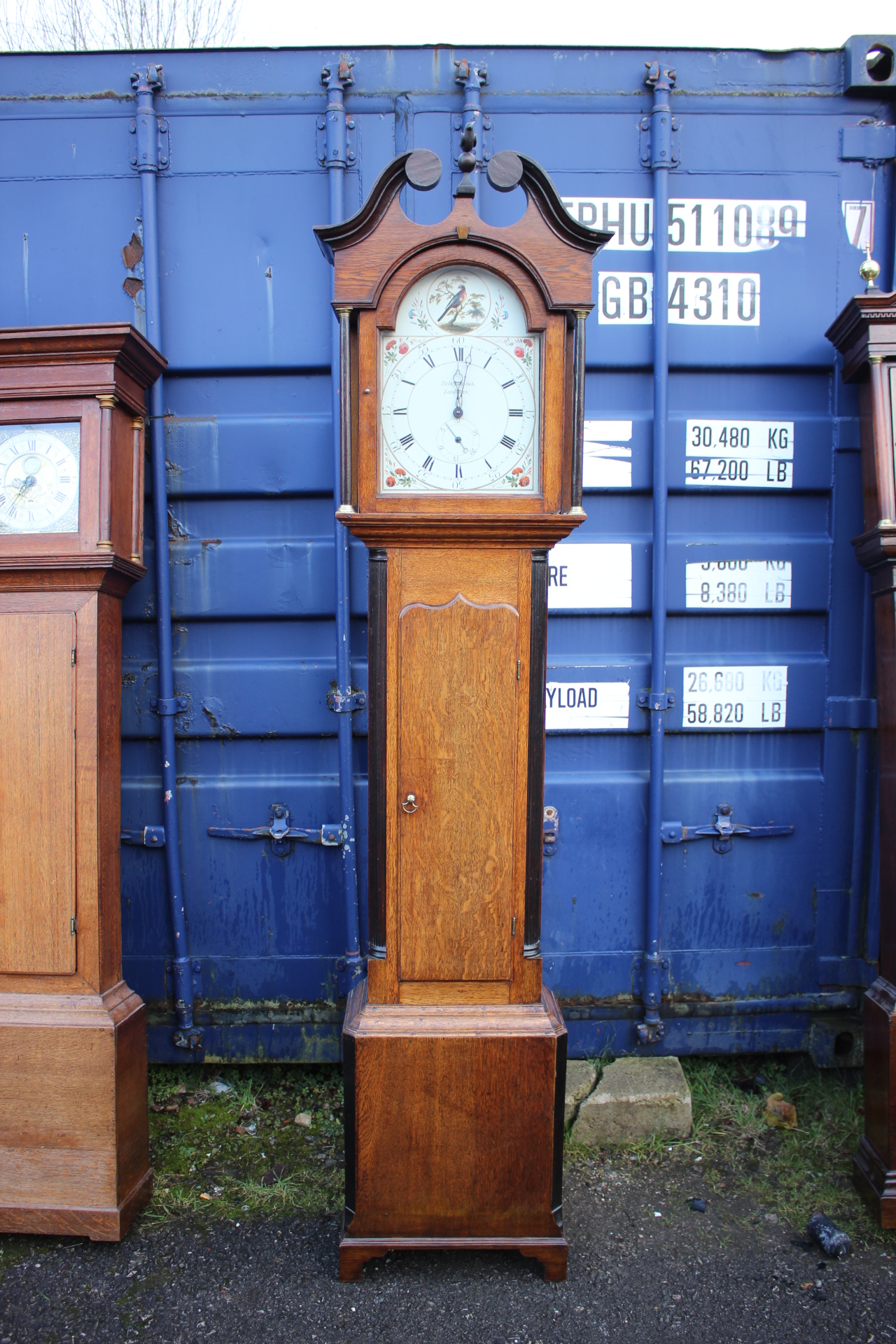 A George III oak 30 hour longcase clock, the dial inscribed 'J&W Blaylock, Longtown',