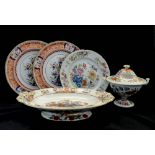 19th Century Ironstone Imari including Ashworth pedestal oval dish, pair of Spode plates,