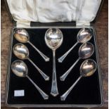 A cased set of Elkington Art Deco,