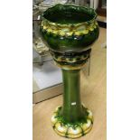 A 20th Century Majolica jardiniere and stand