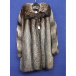 A shaded dark silver Fox fur coat with a large Peter Pan collar by K Gromadecki - Edelpelze