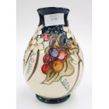 A Moorcroft first quality bulbous vase in the 'Briony' pattern, in an unusual colourway,