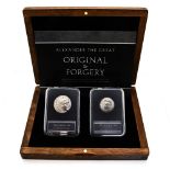 Greece - Alexandra the Great original and forgery set of two coins;