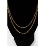 Two 9ct gold chains comprising a 9ct yellow gold oval diamond cut belcher, approx length 20'',