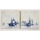 Two Delft 6 inch tiles,