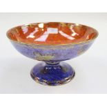 A Wedgwood lustre hummingbird bowl, pedestal form, shallow hemispherical form,
