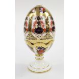 A Royal Crown Derby Imari 1128 pattern egg and stand, first quality,