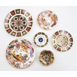 A Royal Crown Derby 1128 pattern salad plate; together with similar side plate and pin tray,