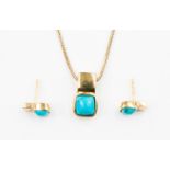 Matching turquoise necklace and earrings 9ct