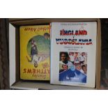 A box of assorted football ephemera to include: books relating to Tom Finney,