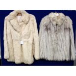 A white 3/4 fur coat, early 1950's, together with a white fur jacket, late 1970's,
