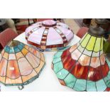 A very large Tiffany style pendant light shade,