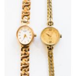 An Avia gold plated bracelet watch,