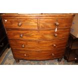 An early 19th Century mahogany bow fronted chest of drawers,