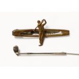 'Stratsons Nippy Clip' two golf tie clips,