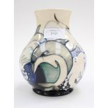 A Moorcroft first quality trial bulbous vase 'Dolphins', standing approx 16 cm high, dated 21.7.