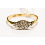 A 1930s diamond and 18ct gold Art Deco pave set ring,