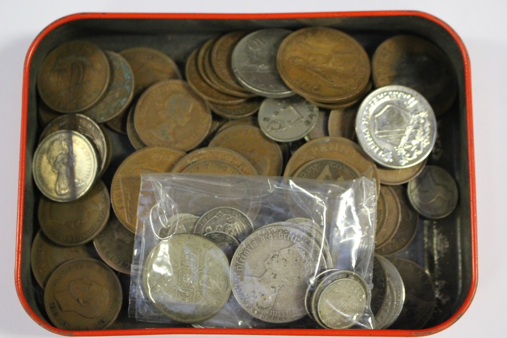 One tin of assorted coins to include One Penny's, Half Penny's and many others.