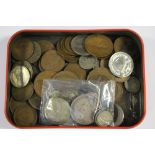 One tin of assorted coins to include One Penny's, Half Penny's and many others.