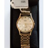 A 9ct gold Bentina star bracelet watch, with a champagne dial and batons,