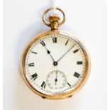 A 9ct gold cased pocket watch,