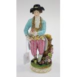 A Derby figure of a gardener,