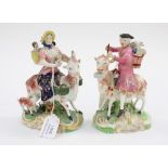 Early 19th Century Derby figures, Ref No. 62 man on goat and No.