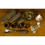 A parcel of mixed dressing table and other silver,