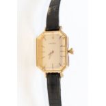 A ladies Omega gold cased wristwatch (af)