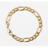 A 9ct gold gents flat Figaro bracelet, wiuth a length of approx 9'', weighing 23.