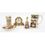 Royal Crown Derby Old Imari clock; together with 1128 pin tray,